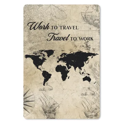 Produktbild von MuchoWow® Mauspad Mousepad Weltkarte - Vintage - Zitat 18x27 cm - Mousepads - Maus Mat - Pad - Mausunterlage