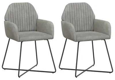 Imagen del producto de vidaXL: 2 sillas de comedor, terciopelo, gris claro, 55 x 50 x 84 cm