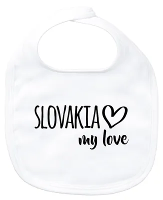 Produktbild von Huuraa Baby Lätzchen Slovakia my love White Klettverschluss  Baumwolle Latz Geschenkidee