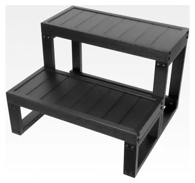 Produktbild von 2-Stufen Whirlpool-Treppe, Pooltreppe für Spa und Badewanne, rutschfestes Design, Universaltreppe für Whirlpools, Heim-Badewannen und Outdoor-Spas, 60x54x42,3 cm