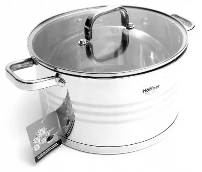 Produktbild von Hoffner Stahl Topf 2.5L für Induktion mit Glasdeckel