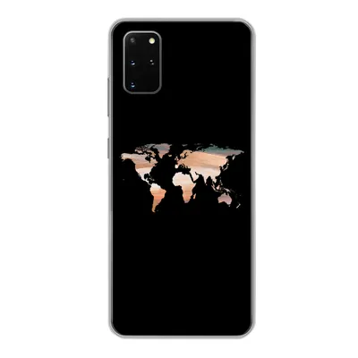 Produktbild von MuchoWow® Handyhülle Schutzhülle Hülle für Samsung Galaxy S20 Plus Weltkarte - Farbe - Schwarz Silikon Softcase Handy Hülle - Hartschale