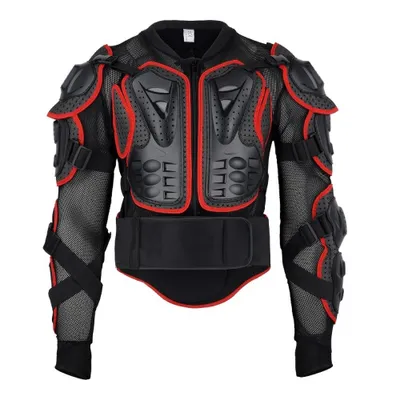 Produktbild von Protektorenjacke Erwachsene Downhill MTB Motocross Quad Schwarz Rot Größe: XL