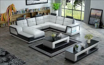 Produktbild von Wohnlandschaft U Form Ecksofa Couchtisch Sideboard JVmoebel