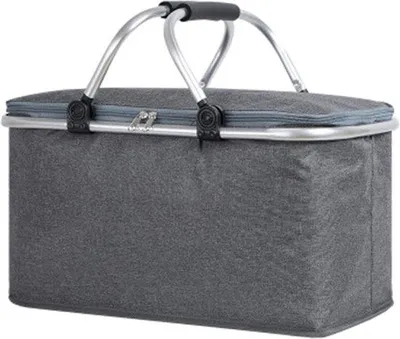 Zdjęcie produktu dla Unyqoos® Termo-torba chłodząca – izolowana torba piknikowa i torba na zakupy do przechowywania żywności, kolor: szary, wymiary: 42 x 23 x 23 cm
