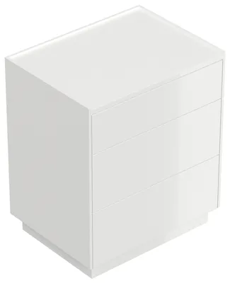 Produktbild von Design Nachttisch Kommode Lux L 60cm, 3 Pushauszüge lackiert Weiß Hgl : Weiss hochglanz Varianten: Weiss hochglanz