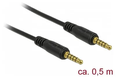 Obrázok produktu pre DeLOCK 85695, 3.5mm, Samec, 3.5mm, Samec, 0,5 m, Čierna