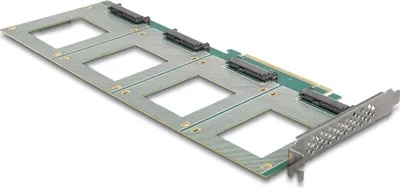 Produktbild von Delock PCI Express 4.0 x16 Karte zu 4 x intern U.2 NVMe SFF-8639 - Bifurcation (LxB: 288 x 122 mm)