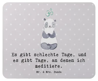 Produktbild von Mr. & Mrs. Panda Mousepad Panda Meditieren - Grau Pastell - Geschenk, pc, Mauspad, Meditationskurs, Meditation, laptop, Mouse Pad, computermatte