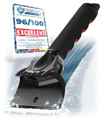 Produktbild von Eiskratzer Autoscheibe Eisschaber - Ergonomischer Griff mit Daumenstütze - Schwarz - Mit Schaumstoffgriff - Für Frontscheibe und Seitenscheiben