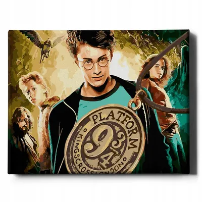 Image de Oh Art  Kit de Peinture par Numéros "Harry et le Prisonnier d'Azkaban" - 40x50 cm toile avec cadre en bois, 28 couleurs acryliques & 3 pinceaux - kit complet de bricolage