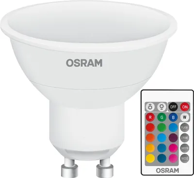 Obrázok produktu pre Osram LED žiarovka s reflektorom 4,5 W = 50 W GU10 RGBW farebná a diaľkovo ovládaná FS stmievateľná 120°