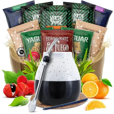 Produktbild von Yerba Mate Geschenkset mit Verschiedenen Geschmäckern und Zubehör