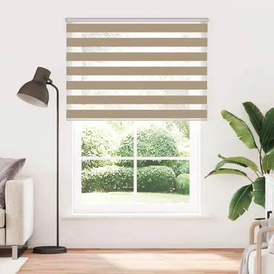 Image de vidaXL Store double brun sable 155x200 cm Largeur du tissu 150,9 cm Polyester