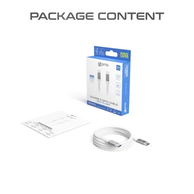 Obrázok produktu pre prio nabíjací a dátový kábel USB C na USB C 2,0 m biely