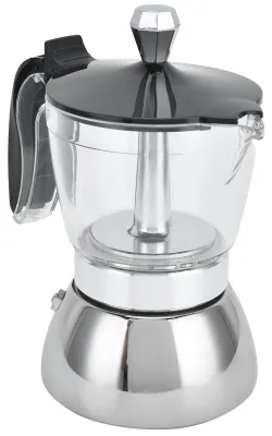 Mokka-Kanne aus Edelstahl, 4 Tassen, 200 ml, silber