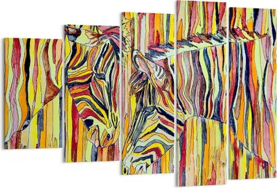 Produktbild von Bild auf Leinwand - Leinwandbild - Zebra Abstraktion - 150x100cm - Wand Bild - Wanddeko - Leinwanddruck - Bilder - Kunstdruck - Wanddekoration - Leinwand bilder - Wandkunst - EG150x100-3499