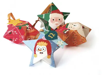 Imagen del producto de Kit de manualidades Graine Creative: Calendario de Adviento con estrellas para colgar
