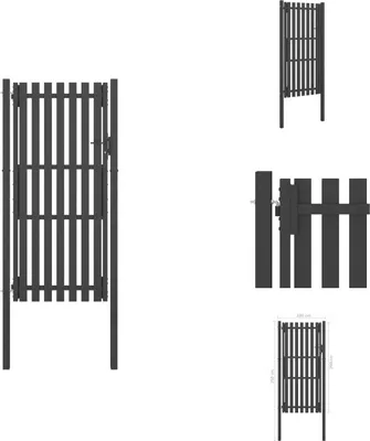 Obrázek produktu pro vidaXL Zahradní brána ocelová 1x2,5 m antracitová - Zahradní brány a branky