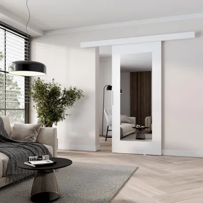 Produktbild von Schiebetür mit Spiegel BARRET 9 - 106 cm, weiß