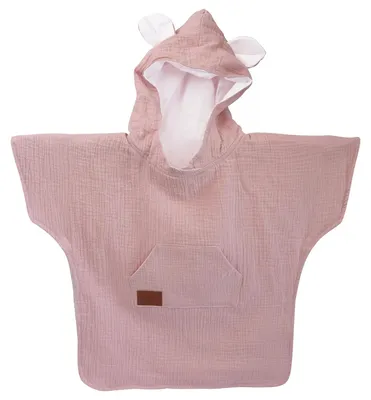 Produktbild von Bellochi Premium Musselin Poncho für Kinder mit Kapuze & Ohren - 100% Baumwolle - Saugstarkes & Schnelltrocknendes Strandtuch - Atmungsaktiver UV-Schutz - Leichtes Badetuch für Kleinkinder