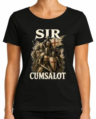 Imagen del producto de Camiseta de mujer, diseño "Sir Cumsalot Ritter Kreuzritter", estilo medieval, color , talla S