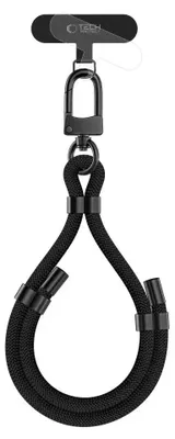Produktbild von Tech-Protect C4S Rope Wrist Strap Schwarz/Schwarz
