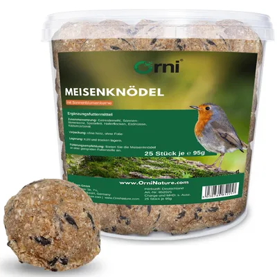 Produktbild von Orni Meisenknödel 95g, o. Netz o. Folie 25 Stück im Eimer