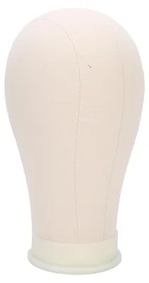 Produktbild von Perückenkopf aus Kork-Leinwandblock, Perückenherstellung, Perückenpräsentation, Styling-Übungsmannequin, Perückenkopfmodell, 56 cm (22 Zoll)