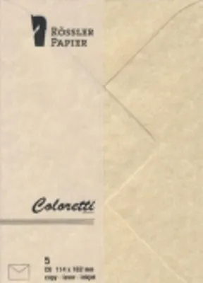 Produktbild von Rössler Papier 220705957 Coloretti Briefumschläge - C6, 5 Stück, sahara braun