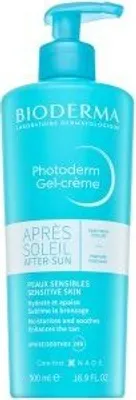 A blue pump bottle of Bioderma Photoderm After Sun Gel-Cream.