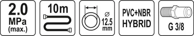 Produktbild von Yato YT-24236, Schlauch, Yato, Männlich, 3/8", 20 bar, 1 Stück(e)