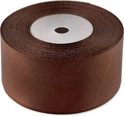 Produktbild von Satinband 50mm x 32m Rolle, Farbe:135 braun