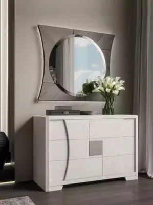 Produktbild von Kommode mit Spiegel Luxus Konsole Kommode Schlafzimmer Neu 2tlg. Set