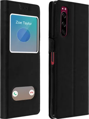 Obrázok produktu pre Avizar, Sony Xperia 5 Flip Cover s dvojitým oknom a funkciou stojana, čierny