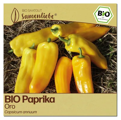Produktbild von Samenliebe  Paprika Samen | Oro - gelb & süß - samenfestes  Saatgut