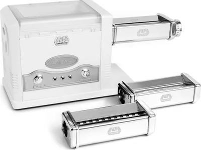 Produktbild von Marcato Pasta Fresca, Elektrische Nudelmaschine, Fettuccine, Lasagne, Spaghetti, Weiß, 15 cm, 1,5 mm, 6,5 mm