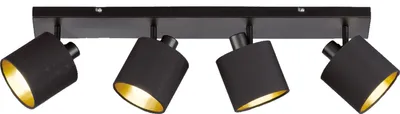 Produktbild von Reality Leuchten 4er Balken Tommy schwarz/gold