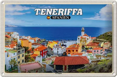 Produktbild von Blechschild Reise 30x20cm Teneriffa Spanien La Laguna Meer Stadt
