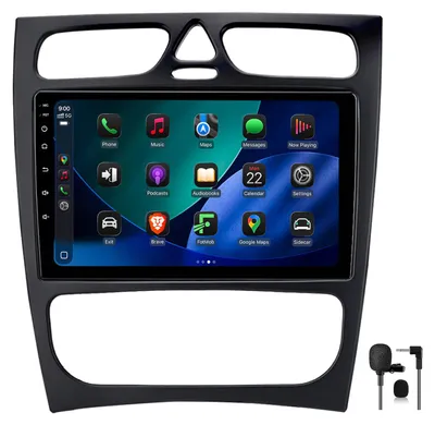Immagine prodotto di Autoradio Android da 9'' 64GB per Mercedes Classe C W203 pre-facelift (2000-2004) con CarPlay e Android Auto Navigazione e Bluetooth