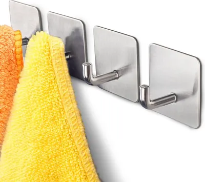 Produktbild von Stück Mehrzweck Haken Selbstklebend,Handtuchhalter ohne Bohren,Wasserdicht Edelstahl Klebehaken,Wandhaken Selbstklebend für Küche und Bad