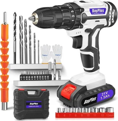 Image de Perceuse-visseuse 21 volts avec 29 accessoires pour vos projets de bricolage