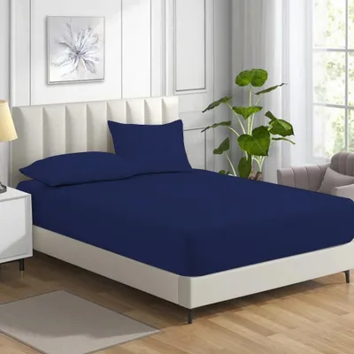 Immagine prodotto di Lenzuola matrimoniali in 100% cotone egiziano, colore blu navy
