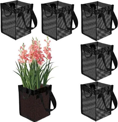 Productafbeelding van Vijverplanten manden - Waterplant zakken - Planten in vijver - Ademend fijnmazig materiaal - 6 stuks 1 gallon - Zwart
