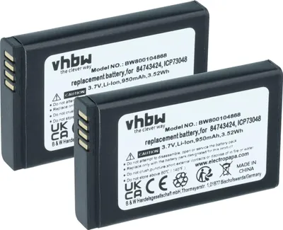 Produktbild von vhbw 2x Akku kompatibel mit Telrad 3040 schnurlos Festnetz Telefon (950 mAh, 3,7 V, Li-Ion)
