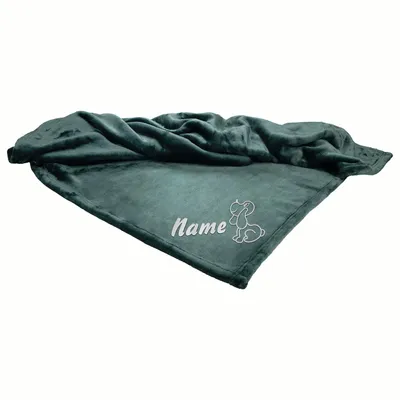 Produktbild von Mikrofaserdecke Premium Dunkelgrün Hunde mit Name