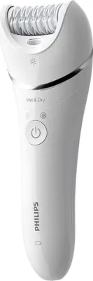 Produktbild von Philips 8000 series Epilator Series 8000 BRE715/00 Epilierer, nass und trocken, Silber, Weiß, 32 Pinzette, 70400 RPM, Akku, 15 V, Integrierte Batterie