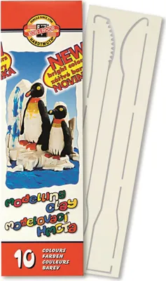 Produktbild von KOH Modelliermasse- Knetmasse 10er Pack u. Werkzeug - 200 g