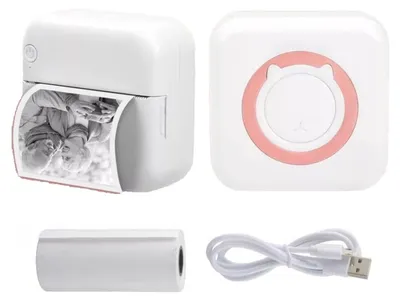Productafbeelding van Mini-thermische printer - Mini-fotoprinter - Draadloos - Roze - 300 dpi