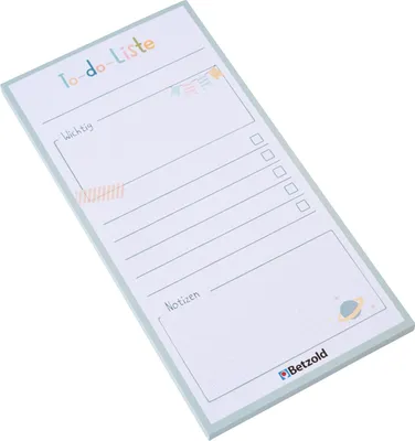 Produktbild von Betzold To-do-Liste-Abreißblock, 60 Seiten, Farbe: grau